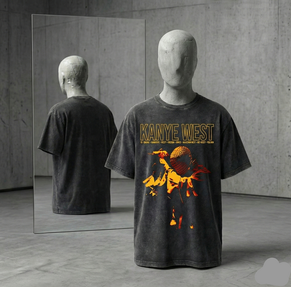 Camisa Boxy "Stage Legend" Vintage Tee - Faded Black Edition