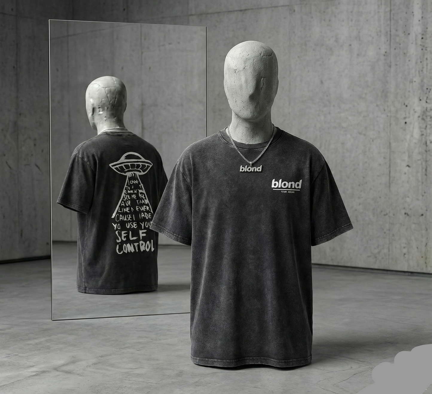 Camisa Boxy "Self Control" Vintage Tee - Faded Black Edition