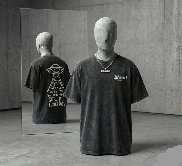 Camisa Boxy "Self Control" Vintage Tee - Faded Black Edition