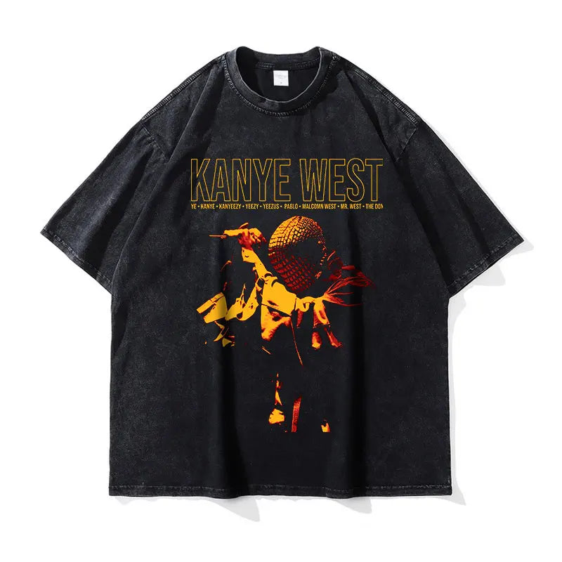 Camisa Boxy "Stage Legend" Vintage Tee - Faded Black Edition