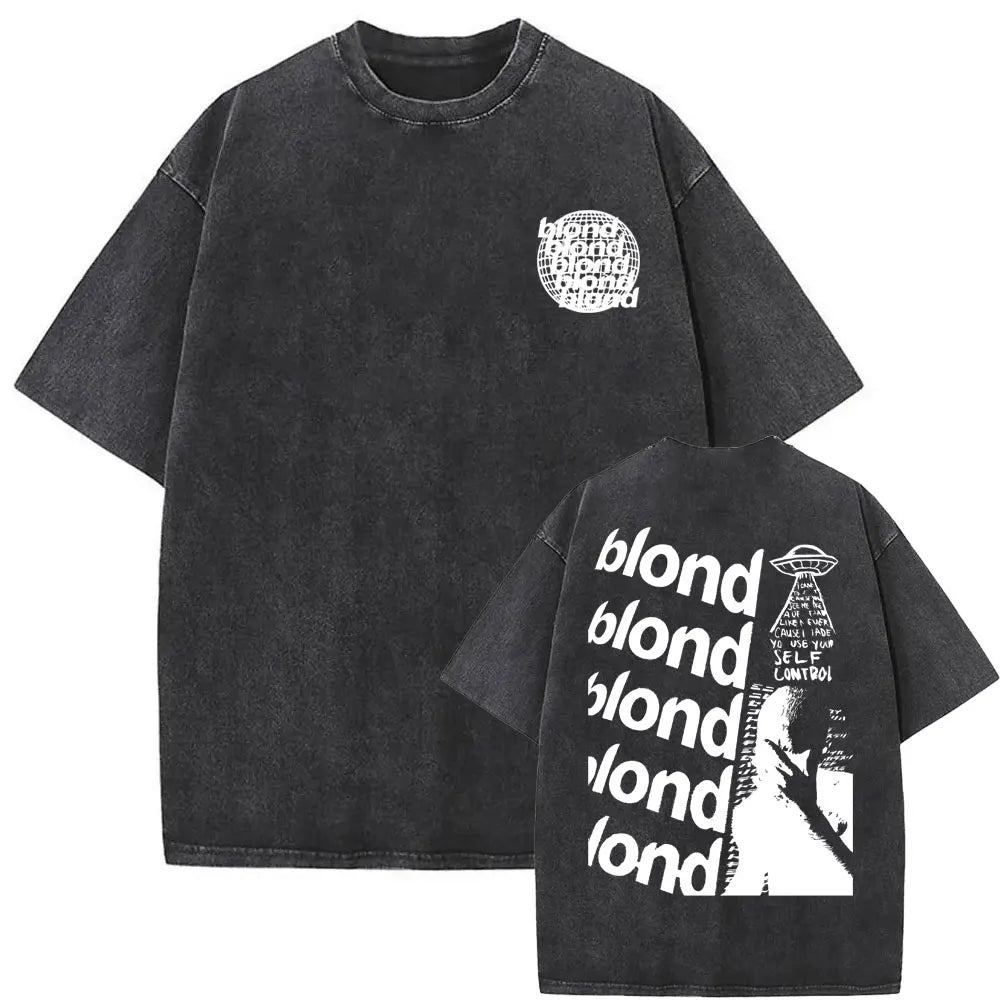 Camisa Boxy "Self Control" Vintage Tee - Faded Black Edition